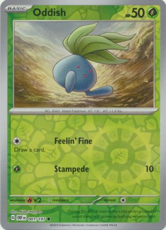 Pokemon Scarlet & Violet Obsidian Flames Oddish Card reverse