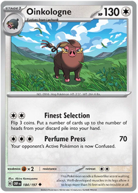 Pokemon Scarlet & Violet Obsidian Flames Oinkologne Card #184