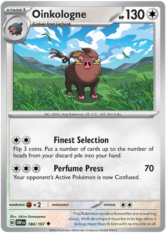 Pokemon Scarlet & Violet Obsidian Flames Oinkologne Card #184