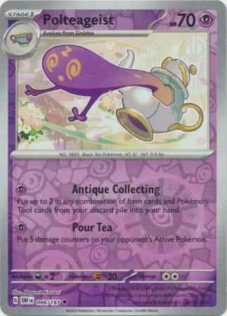 Pokemon Scarlet & Violet Obsidian Flames Polteageist Card reverse