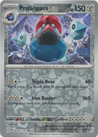 Pokemon Scarlet & Violet Obsidian Flames Probopass Card reverse