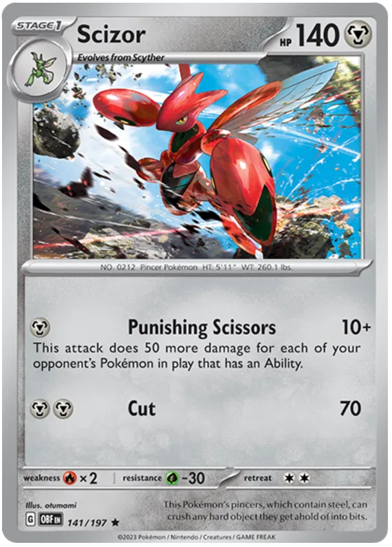 Pokemon Scarlet & Violet Obsidian Flames Scizor Card