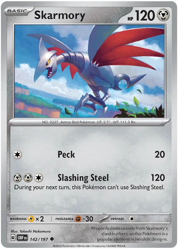 Pokemon Scarlet & Violet Obsidian Flames Skarmory Card