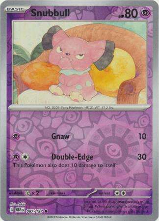 Pokemon Scarlet & Violet Obsidian Flames Snubbull Card reverse