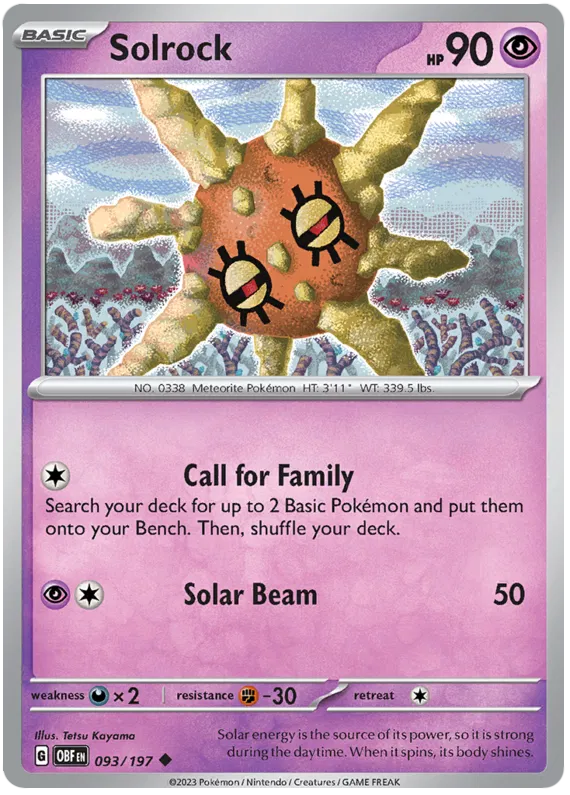 Pokemon Scarlet & Violet Obsidian Flames Solrock Card