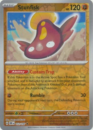 Pokemon Scarlet & Violet Obsidian Flames Stunfisk Card reverse