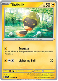 Pokemon Scarlet & Violet Obsidian Flames Tadbulb Card #074