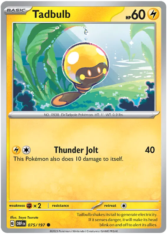 Pokemon Scarlet & Violet Obsidian Flames Tadbulb Card