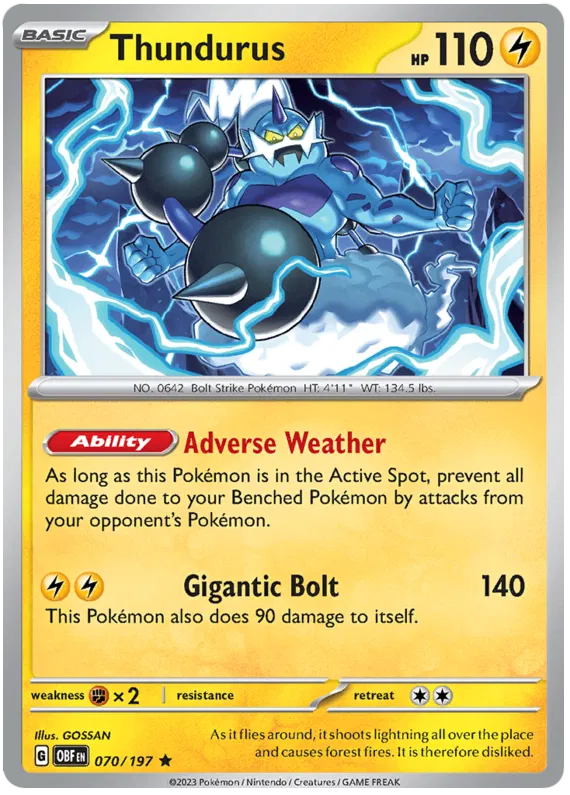 Pokemon Scarlet & Violet Obsidian Flames Thundurus Card