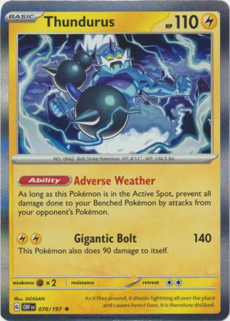 Pokemon Scarlet & Violet Obsidian Flames Thundurus Card holo
