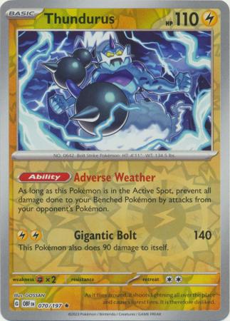 Pokemon Scarlet & Violet Obsidian Flames Thundurus Card reverse