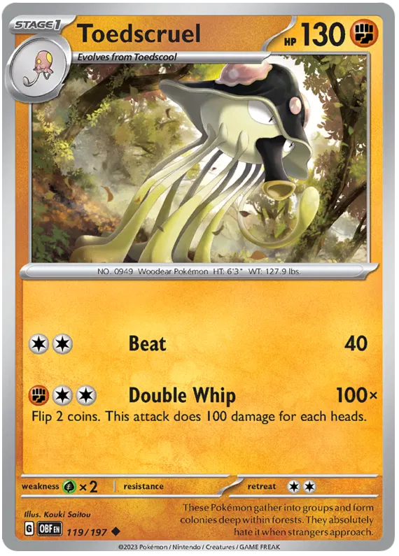 Pokemon Scarlet & Violet Obsidian Flames Toedscruel Card
