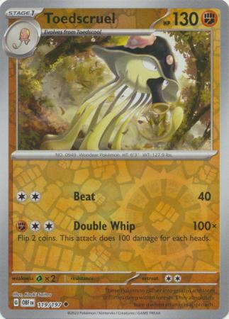 Pokemon Scarlet & Violet Obsidian Flames Toedscruel Card reverse