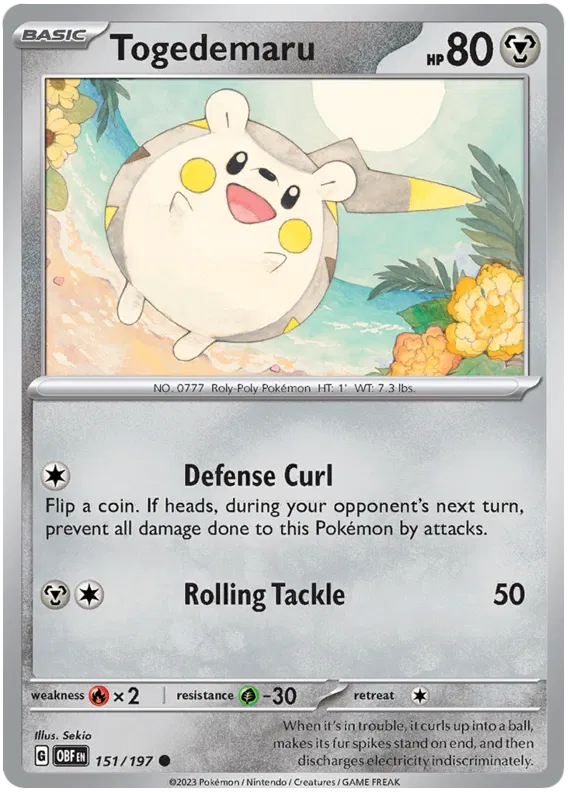Pokemon Scarlet & Violet Obsidian Flames Togedemaru Card