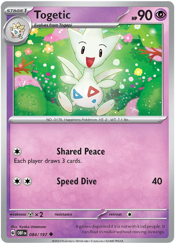 Pokemon Scarlet & Violet Obsidian Flames Togetic Card