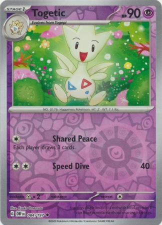 Pokemon Scarlet & Violet Obsidian Flames Togetic Card reverse