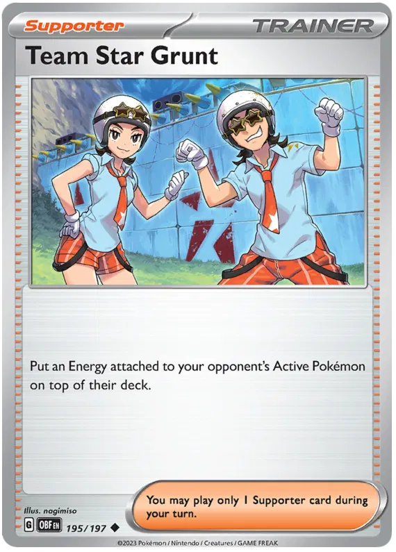Pokemon Scarlet & Violet Obsidian Flames Trainer Team Star Grunt Card