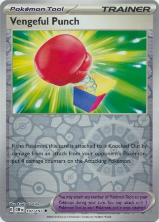 Pokemon Scarlet & Violet Obsidian Flames Trainer Vengeful Punch Card reverse