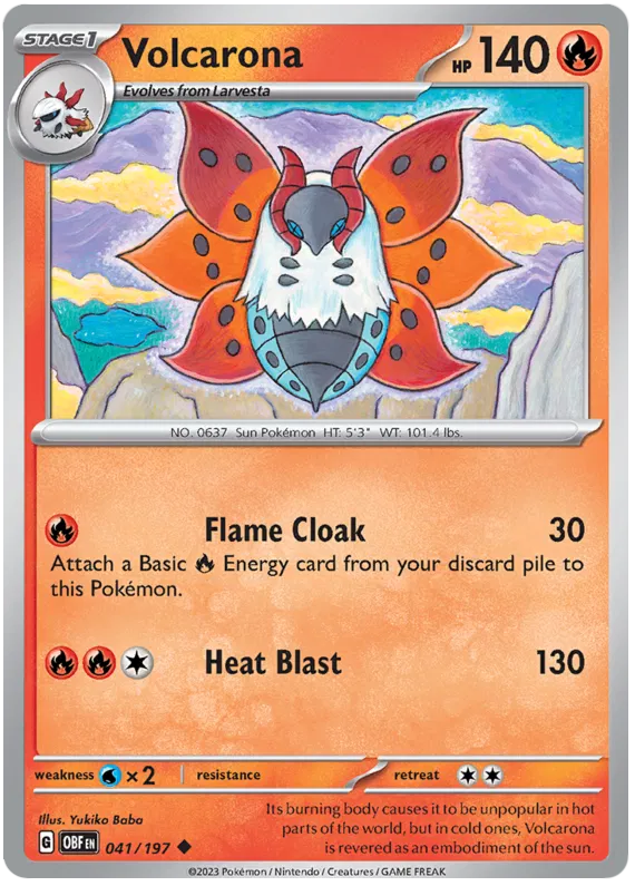 Pokemon Scarlet & Violet Obsidian Flames Volcarona Card