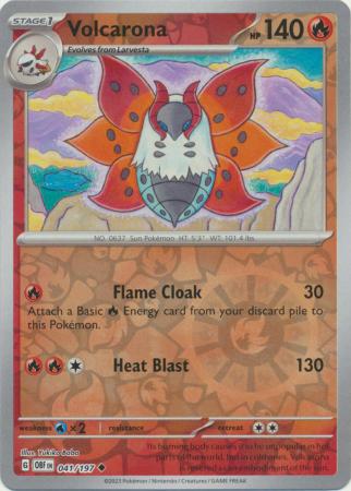 Pokemon Scarlet & Violet Obsidian Flames Volcarona Card reverse