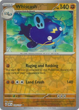 Pokemon Scarlet & Violet Obsidian Flames Whiscash Card reverse