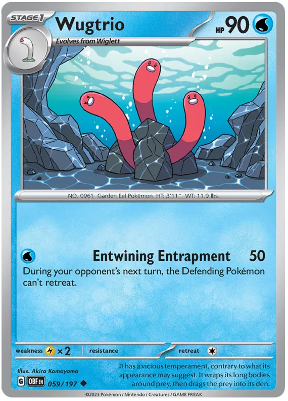 Pokemon Scarlet & Violet Obsidian Flames Wugtrio Card