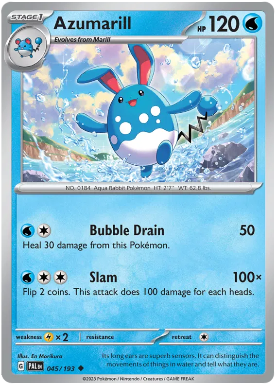 Pokemon Scarlet & Violet Paldea Evolved Azumarill Card