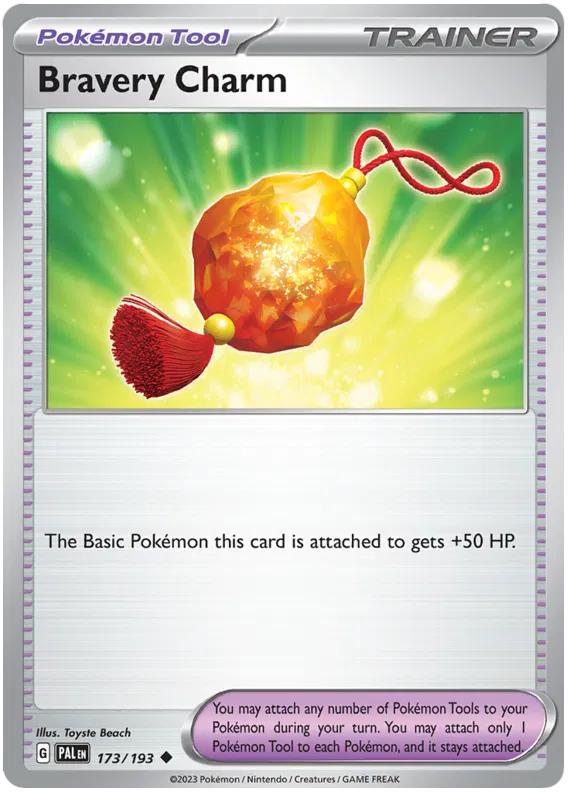 Pokemon Scarlet & Violet Paldea Evolved Bravery Charm Card