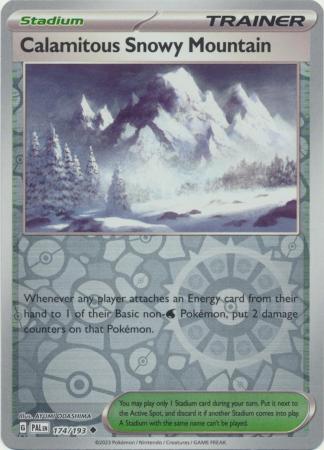 Pokemon Scarlet & Violet Paldea Evolved Calamitous Snowy Mountain Card reverse