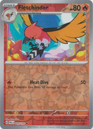 Pokemon Scarlet & Violet Paldea Evolved Fletchinder Card reverse