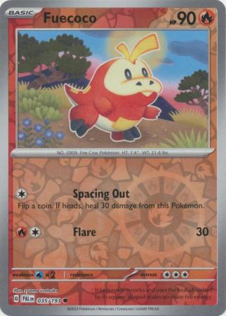 Pokemon Scarlet & Violet Paldea Evolved Fuecoco Card reverse