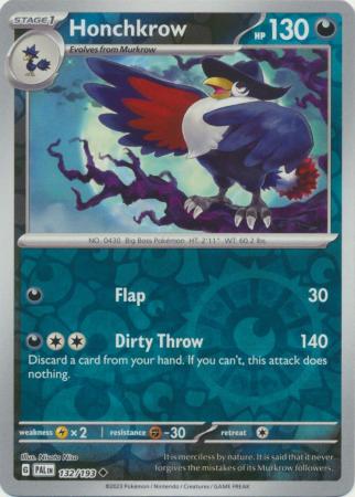 Pokemon Scarlet & Violet Paldea Evolved Honchkrow Card reverse