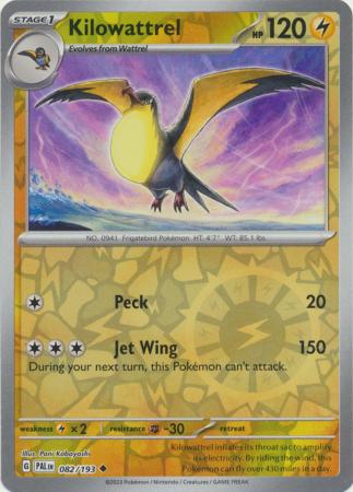 Pokemon Scarlet & Violet Paldea Evolved Kilowattrel Card reverse