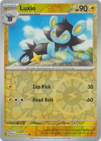 Pokemon Scarlet & Violet Paldea Evolved Luxio Card reverse