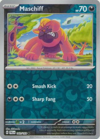 Pokemon Scarlet & Violet Paldea Evolved Maschiff Card reverse