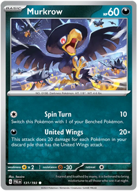 Pokemon Scarlet & Violet Paldea Evolved Murkrow Card