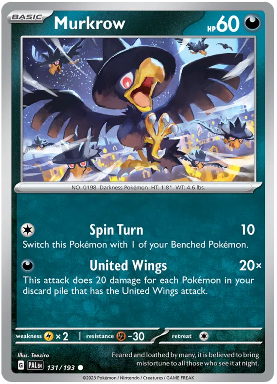 Pokemon Scarlet & Violet Paldea Evolved Murkrow Card