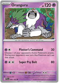 Pokemon Scarlet & Violet Paldea Evolved Oranguru Card