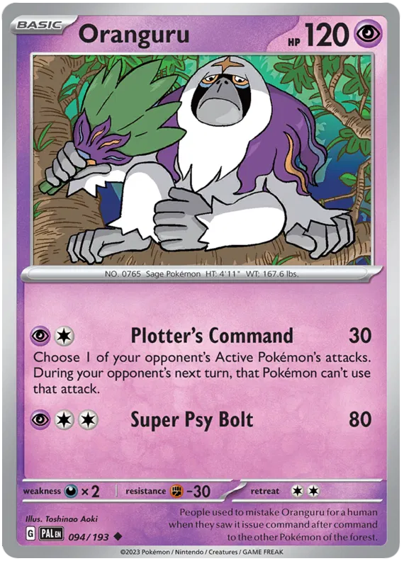 Pokemon Scarlet & Violet Paldea Evolved Oranguru Card