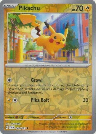 Pokemon Scarlet & Violet Paldea Evolved Pikachu Card reverse