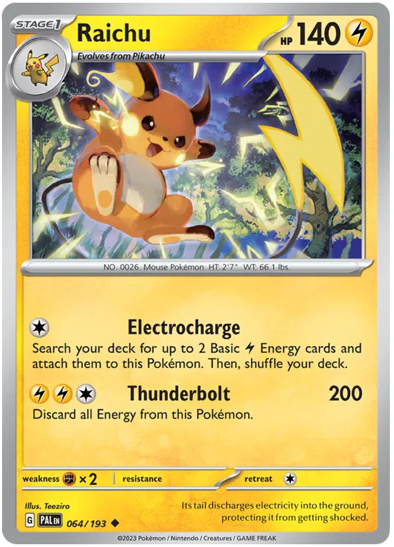 Pokemon Scarlet & Violet Paldea Evolved Raichu Card