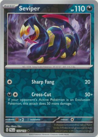 Pokemon Scarlet & Violet Paldea Evolved Seviper Card reverse