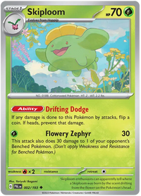 Pokemon Scarlet & Violet Paldea Evolved Skiploom Card