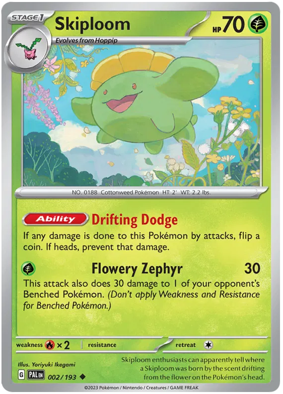 Pokemon Scarlet & Violet Paldea Evolved Skiploom Card