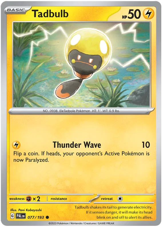 Pokemon Scarlet & Violet Paldea Evolved Tadbulb Card