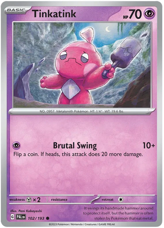 Pokemon Scarlet & Violet Paldea Evolved Tinkatink Card