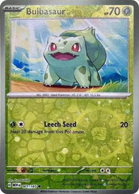 Pokemon Scarlet & Violet Pokemon 151 Bulbasaur Card cosmo holo
