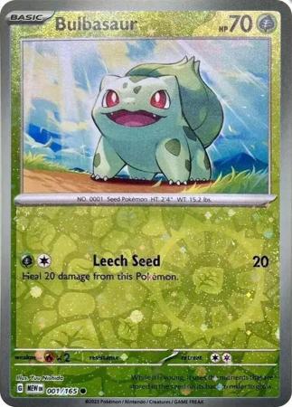 Pokemon Scarlet & Violet Pokemon 151 Bulbasaur Card cosmo holo
