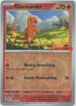 Pokemon Scarlet & Violet Pokemon 151 Charmander Card reverse holo gamestop