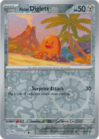 Pokemon Scarlet & Violet Surging Sparks Alolan Diglett Card reverse